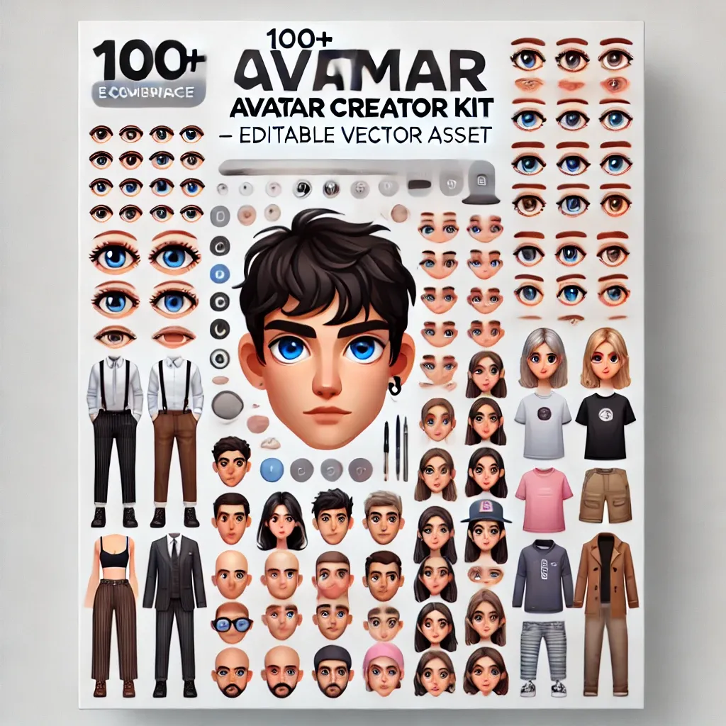 100+ Ultimate Avatar Creator Kit - Editable Vector Avatars for Designers and Content Creators