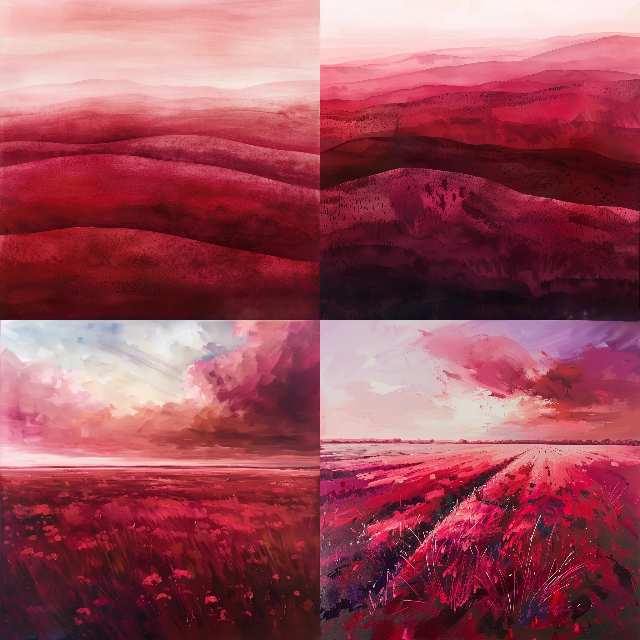 Crimson Red Gradient Color Field - Vibrant Abstract Color Field Painting for Contemporary Art Lovers and Creative Spaces