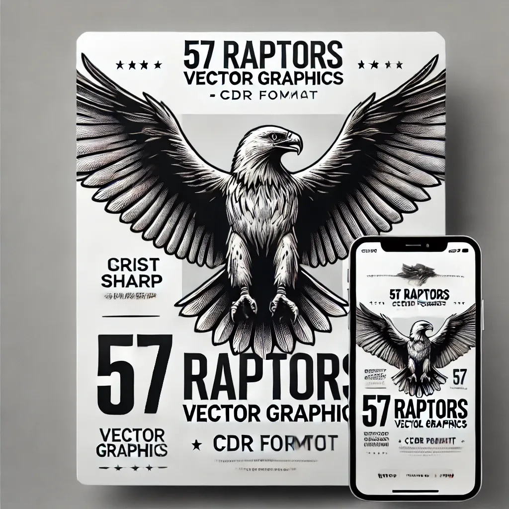 57 Raptors Vector Graphics - Dynamic Wildlife Illustrations for Designers and Creative Projects