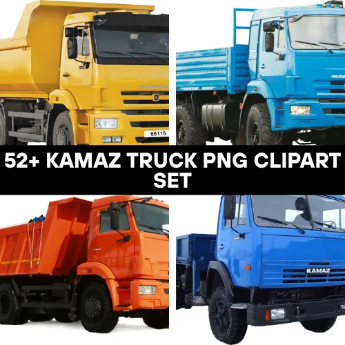 52+ Kamaz Truck PNG Clipart Set - Premium Travel & Transportation Truck Illustrations for Designers and Marketers