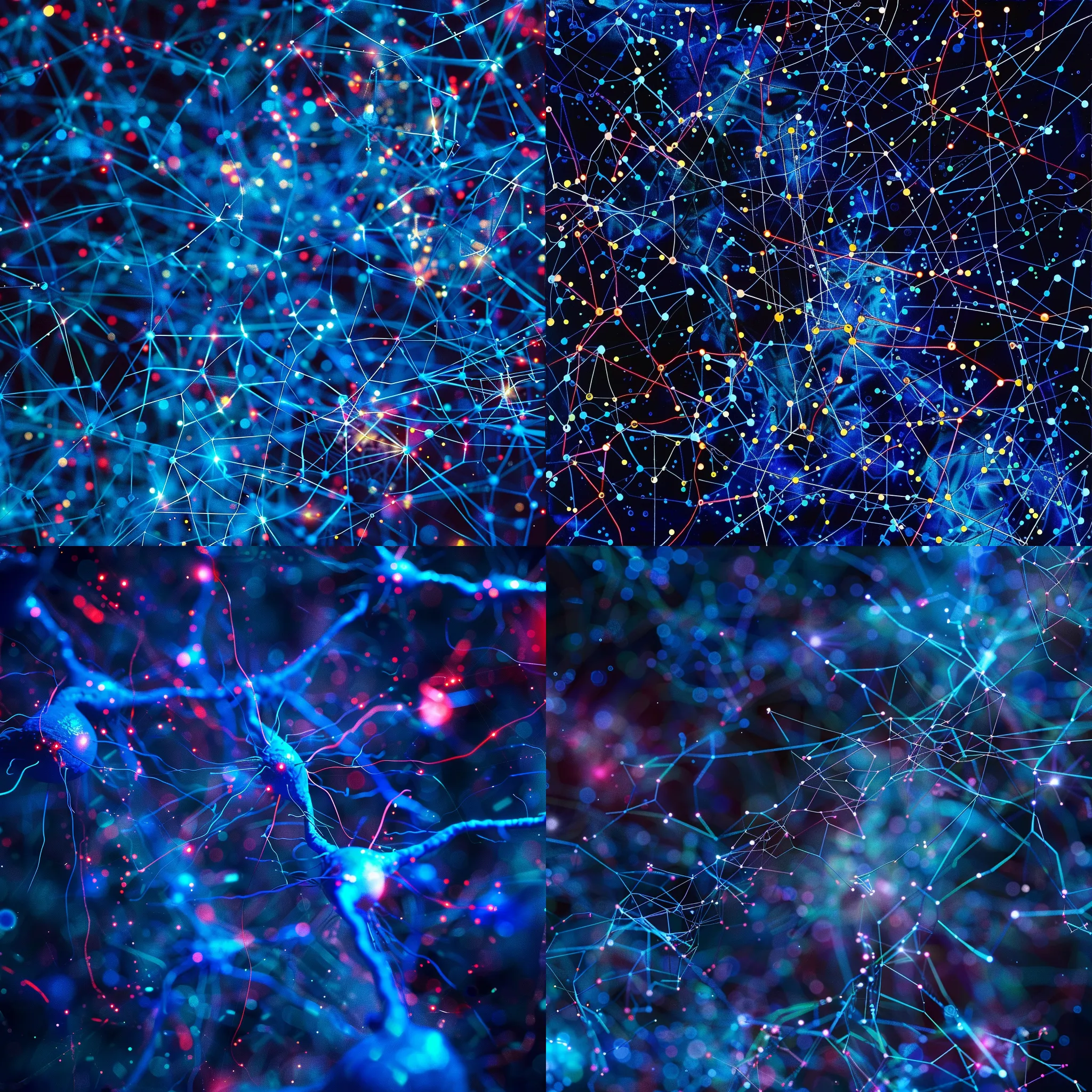 Abstract Neural Network Interconnected Nodes - Modern Abstract Art Inspired by Neural Connectivity for Creative Spaces and Digital Decor 4