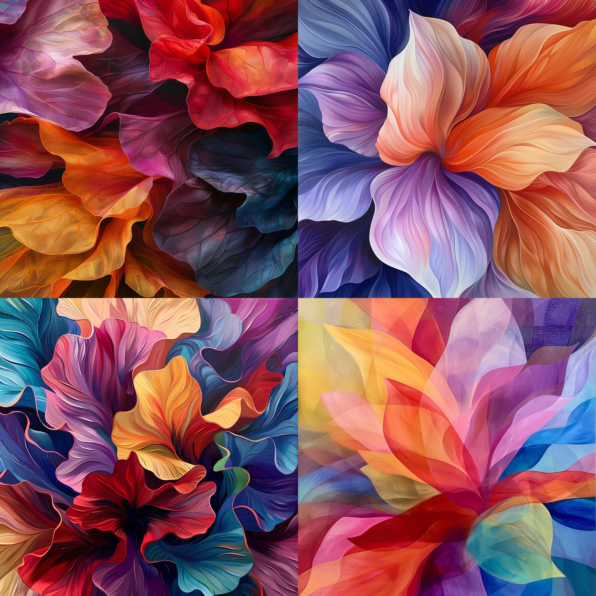 Abstract Flower Petals - Layered Organic Art - Contemporary Abstract Floral Design for Creative Projects and Modern Interiors 5