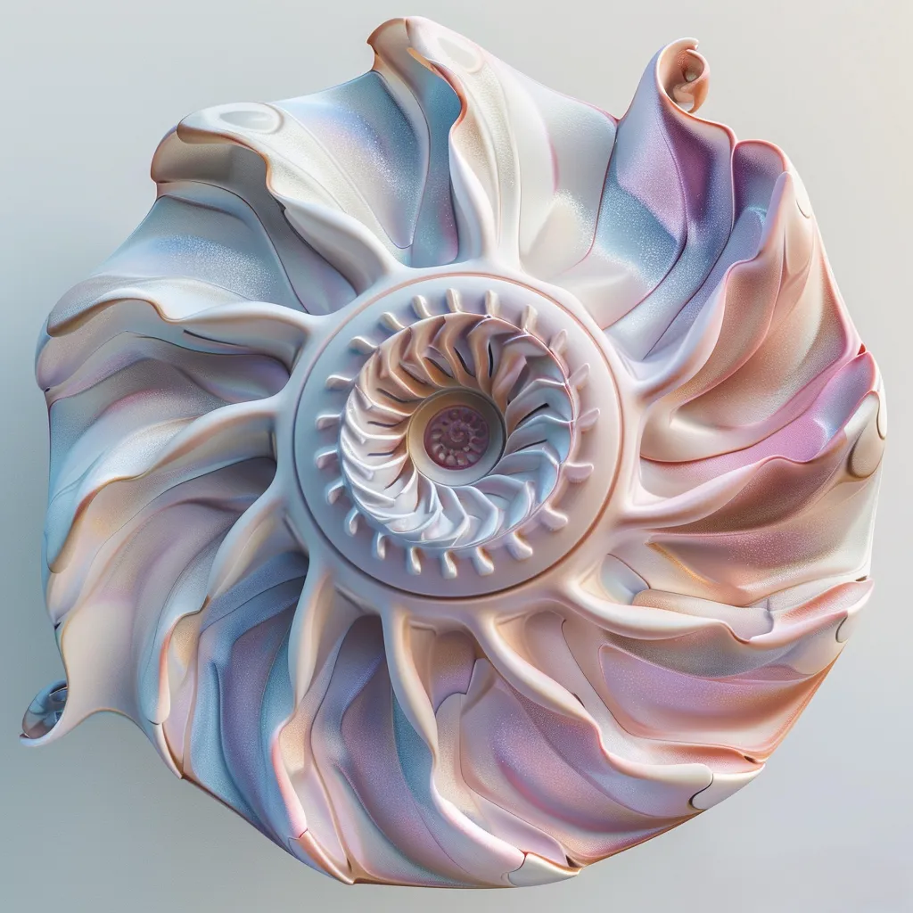 Abstract Seashells - Spiral Organic Curves - Serene Abstract Art for Creative Spaces and Visual Inspiration