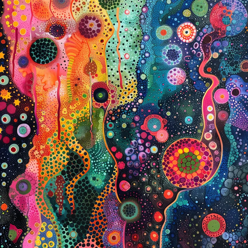 Abstract Bacterial Colonies - Vibrant Micro Art - Dynamic Abstract Microbial Art for Creative Visual Projects and Contemporary Decor 6