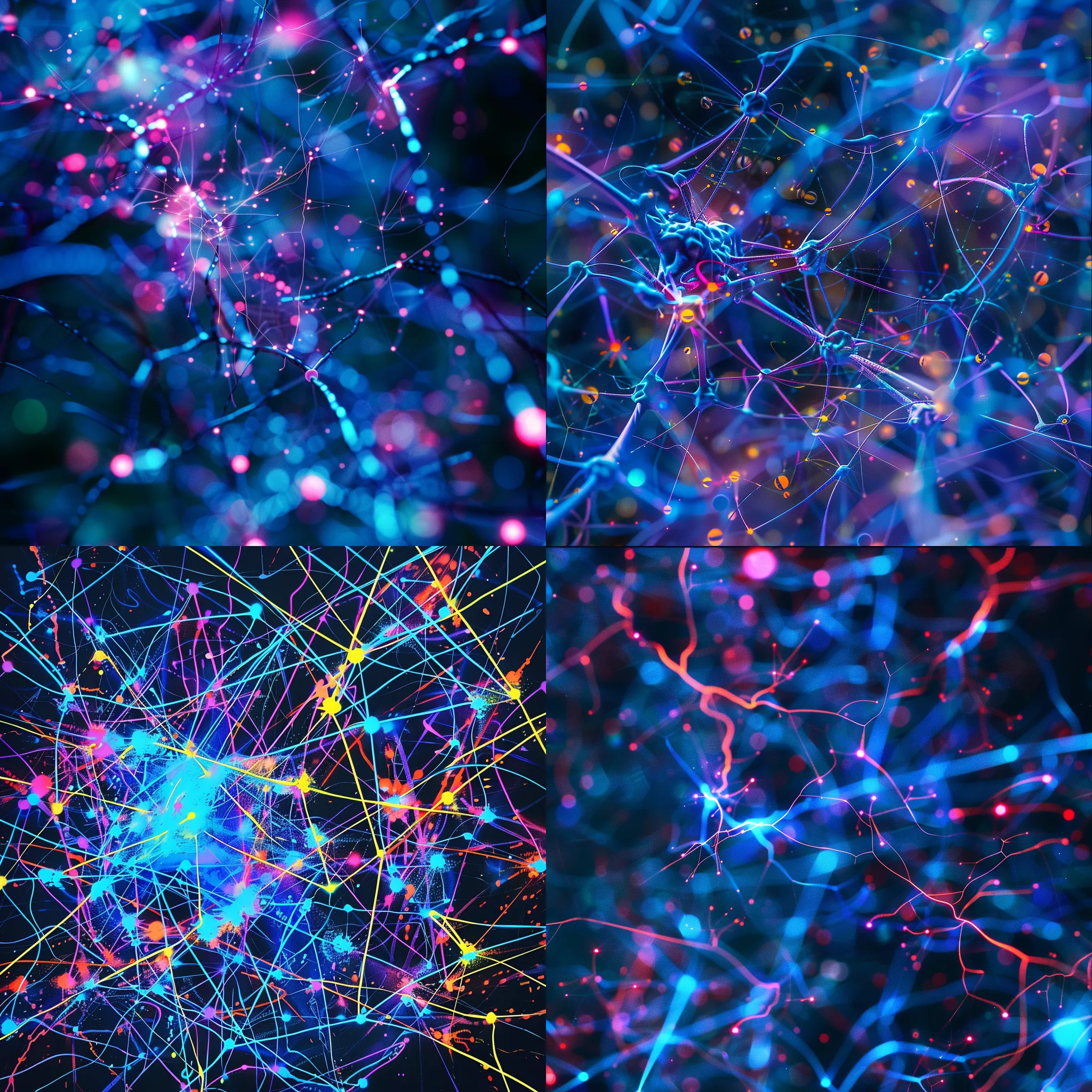 Abstract Neural Network Interconnected Nodes - Modern Abstract Art Inspired by Neural Connectivity for Creative Spaces and Digital Decor 5