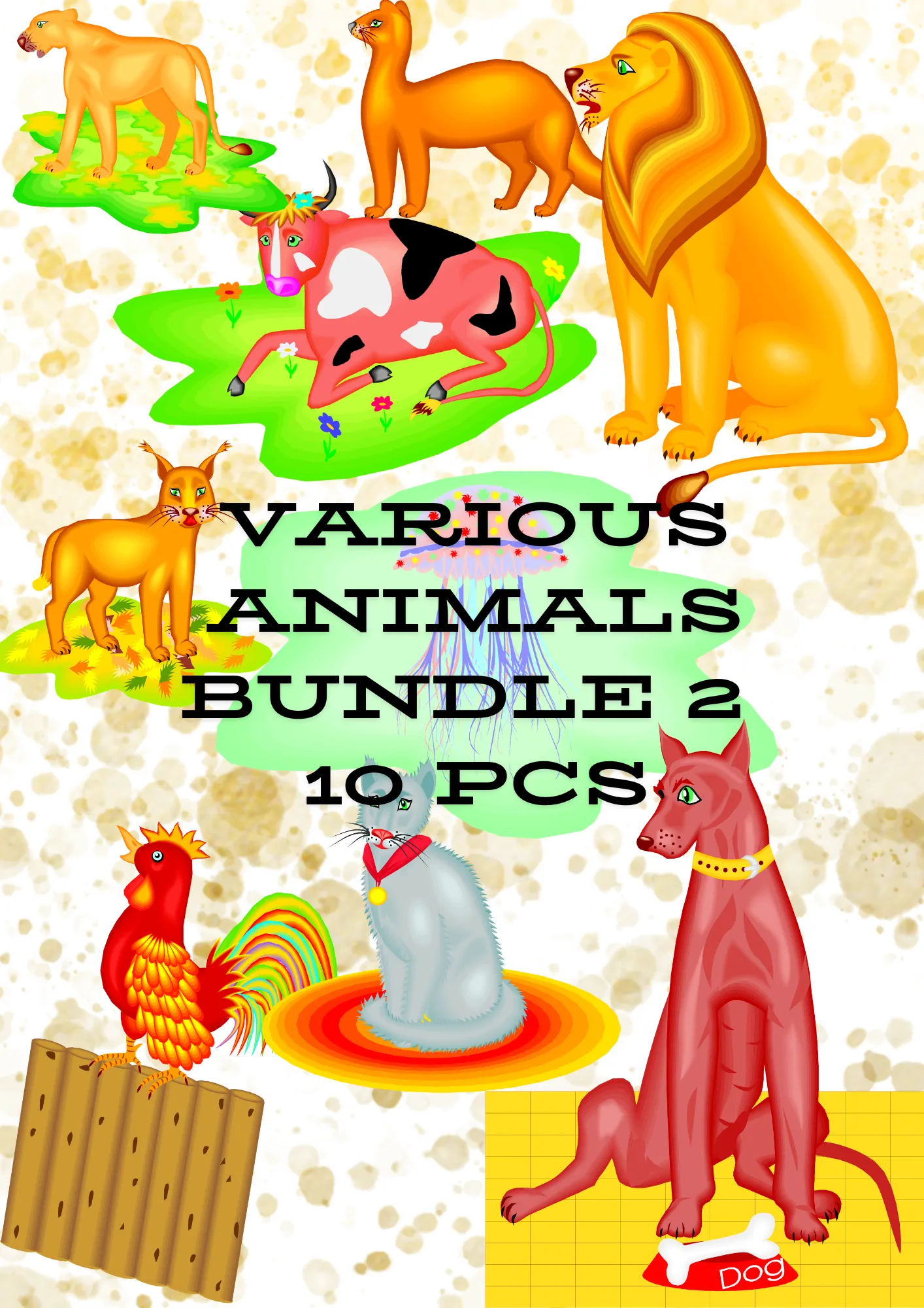 10 Forest Animals Mixed Species Clipart Set Vol2 - Versatile Wildlife Vector Illustrations for Creative Projects and Branding 6