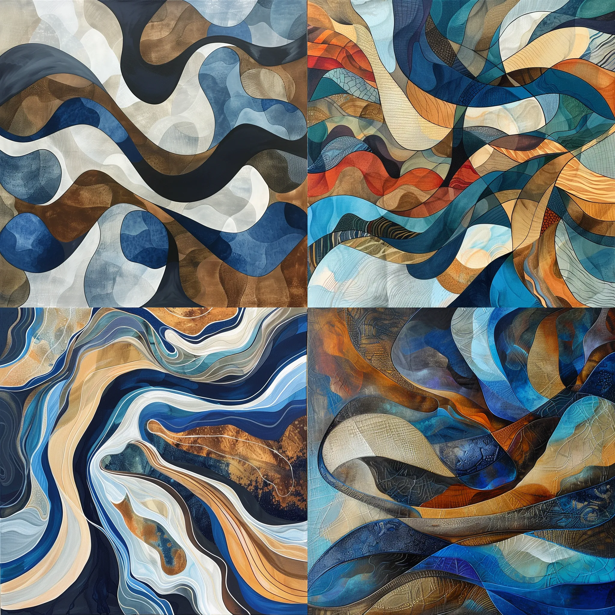 Abstract River Deltas - Flowing Organic Forms - Fluid Abstract Art for Contemporary Spaces and Creative Projects 4
