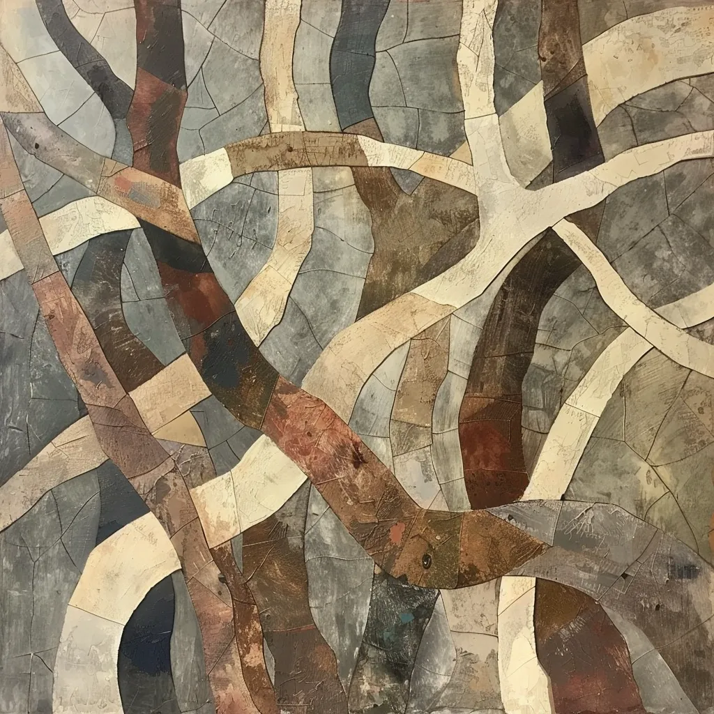 Abstract Tree Branches - Intertwining Muted Forms - Subtle Abstract Art for Creative Prints and Design Projects 6