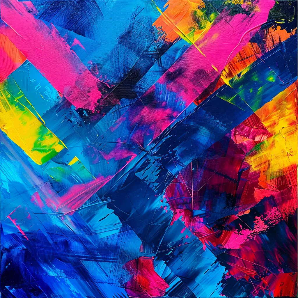Neon Color Field Abstract Bold - Vibrant Abstract Art for Modern Interiors and Creative Spaces