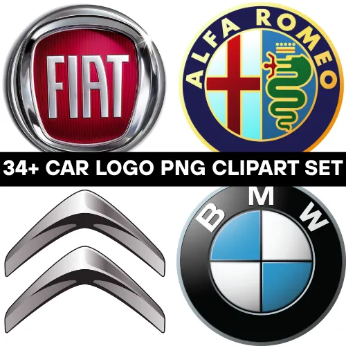 34+ Car Logo PNG Clipart Set - Versatile Travel & Transportation Car Logos for Designers and Marketers