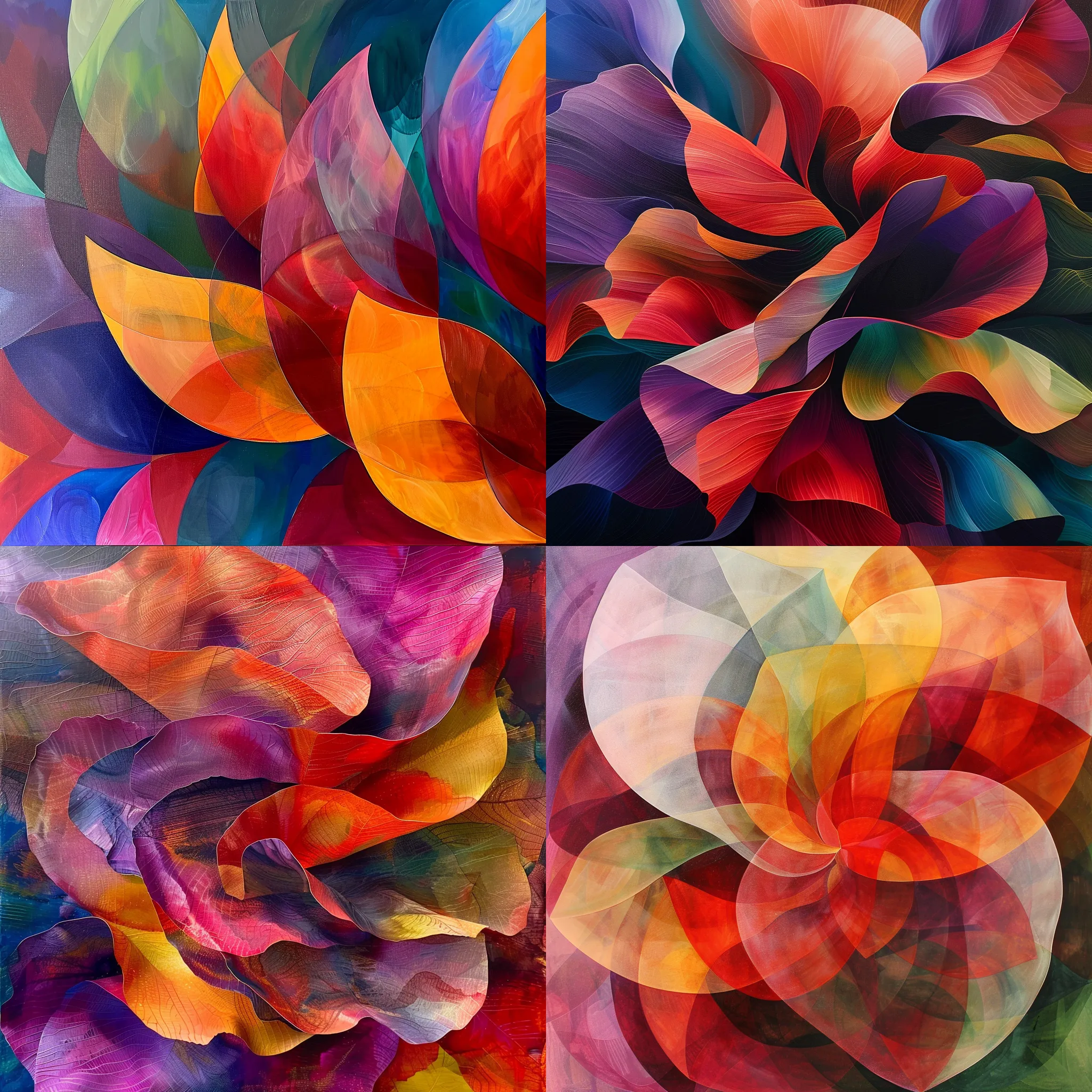 Abstract Flower Petals - Layered Organic Art - Contemporary Abstract Floral Design for Creative Projects and Modern Interiors 4