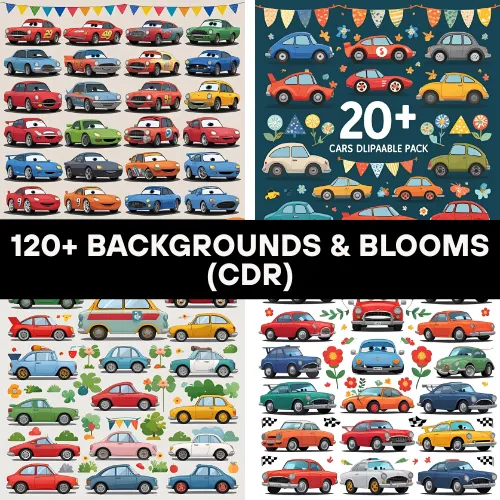 20+ Cars Themed Clipart Editable Pack - Versatile Travel & Transportation Graphics for Designers and Creators 3