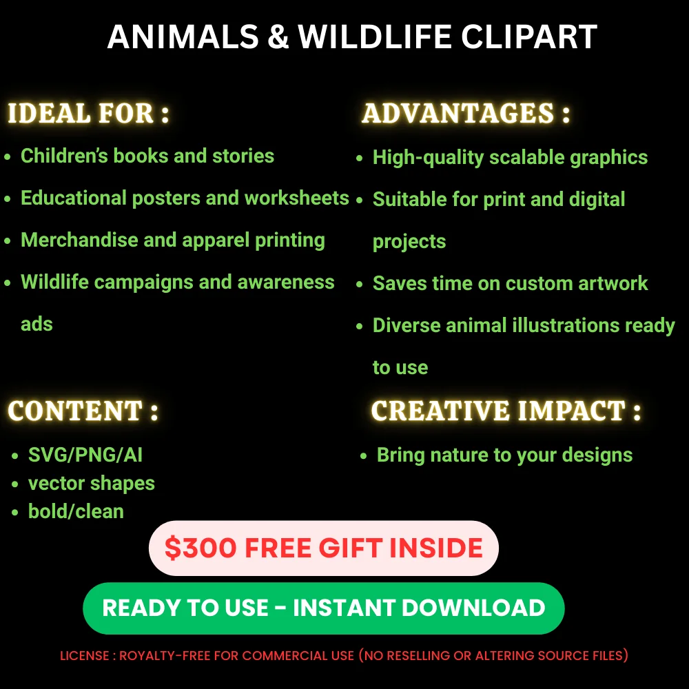 113 Farm Animals Vector Templates - CDR Pack - Versatile Wildlife Illustrations for Designers and Creative Projects 2