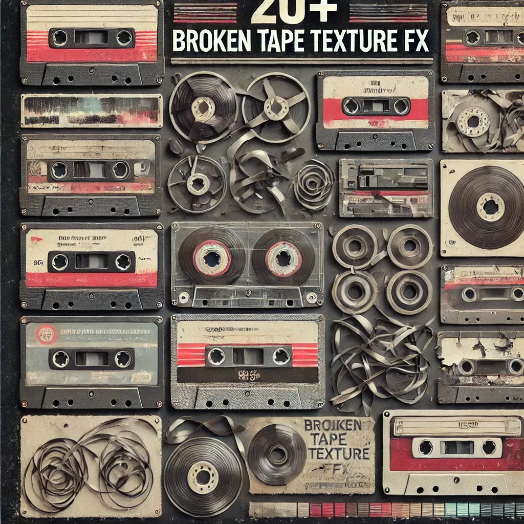 20+ Broken Tape Texture FX - Cinematic Vintage Tape Audio Effects for Filmmakers and Sound Designers
