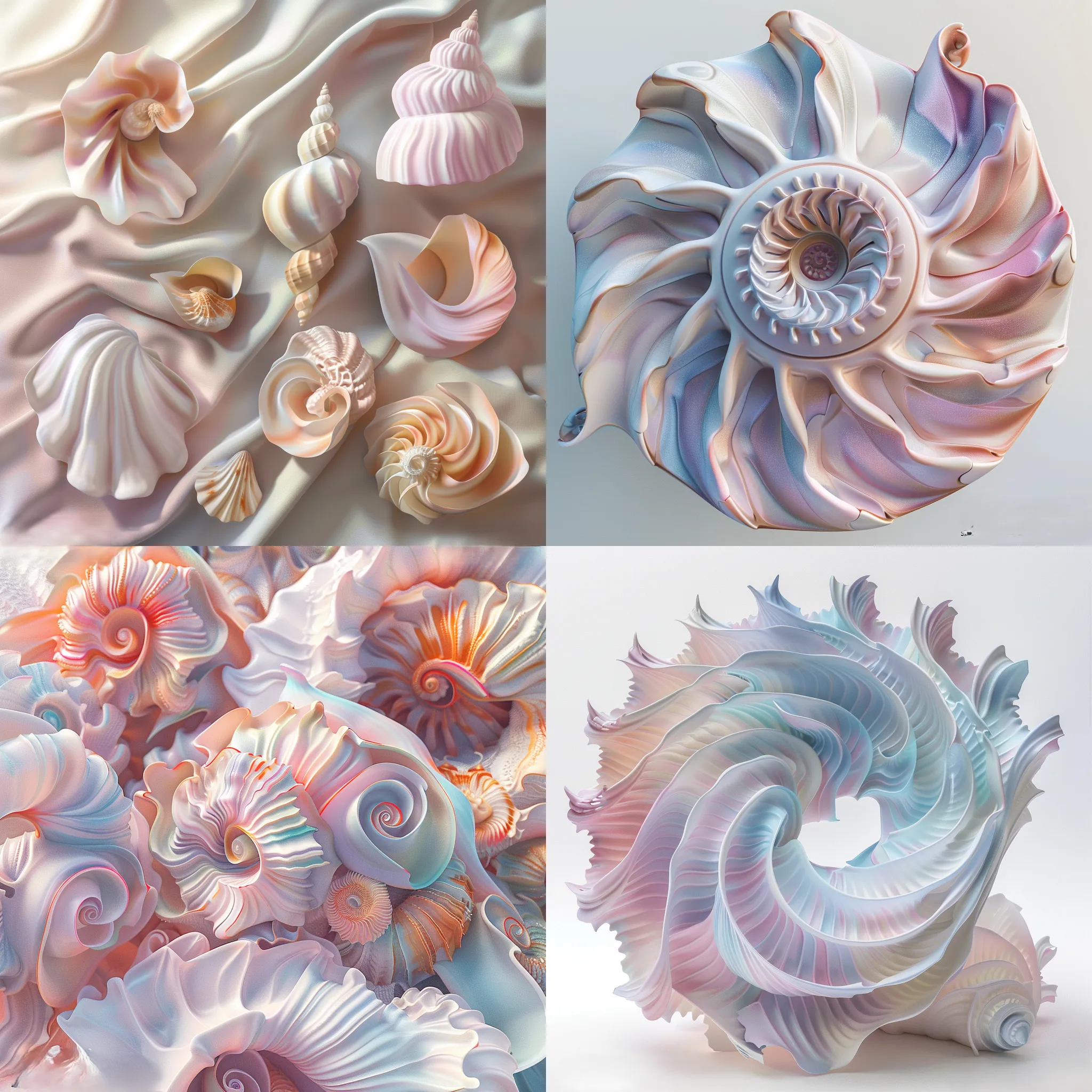 Abstract Seashells - Spiral Organic Curves - Serene Abstract Art for Creative Spaces and Visual Inspiration 5