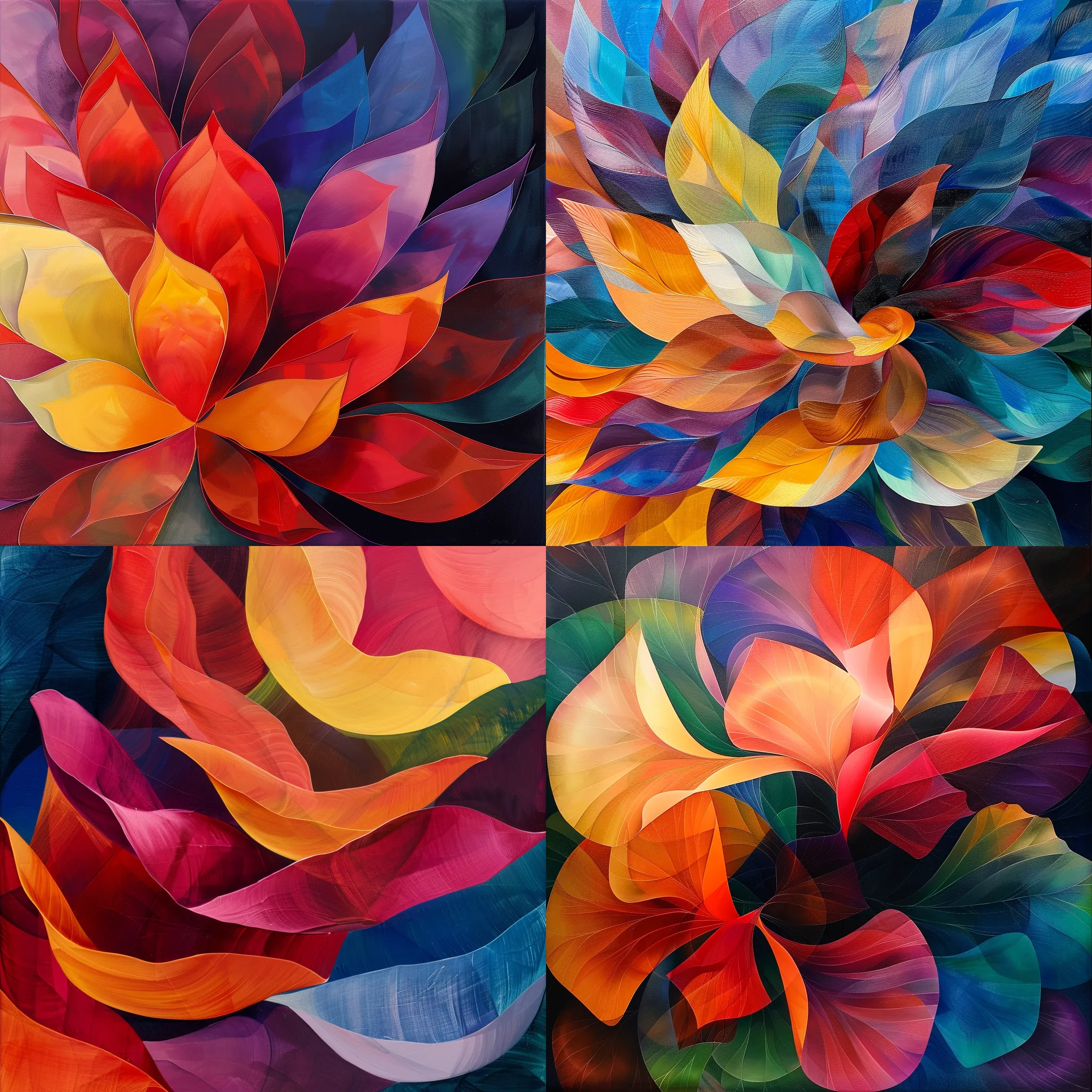 Abstract Flower Petals - Layered Organic Art - Contemporary Abstract Floral Design for Creative Projects and Modern Interiors 3