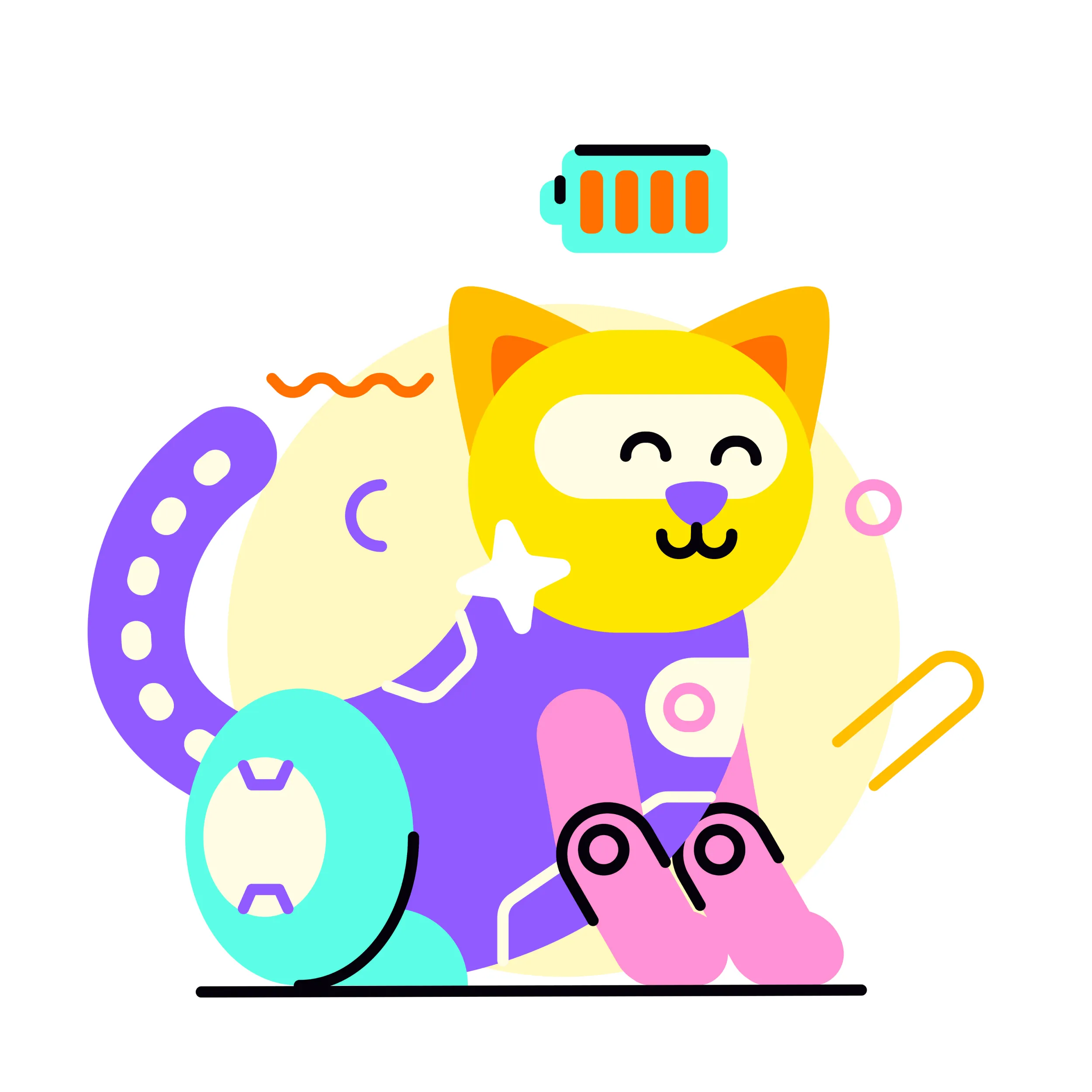 AI Cyber Cat Futuristic Robot Vector Clipart - Sleek Sci-Fi Animal Illustration for Designers and Creators 3