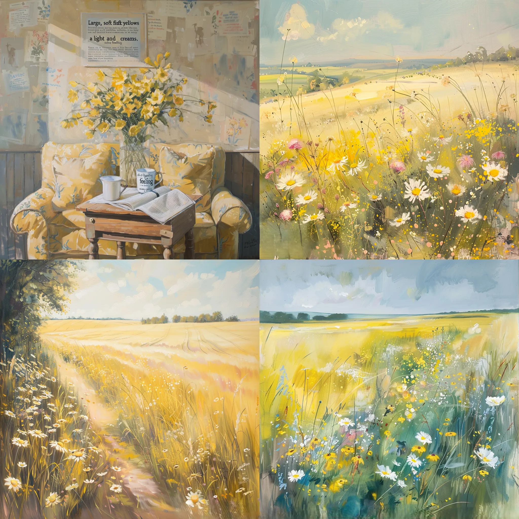 Pastel Yellow Cream Color Field - Serene Abstract Color Field Painting for Contemporary Art Lovers