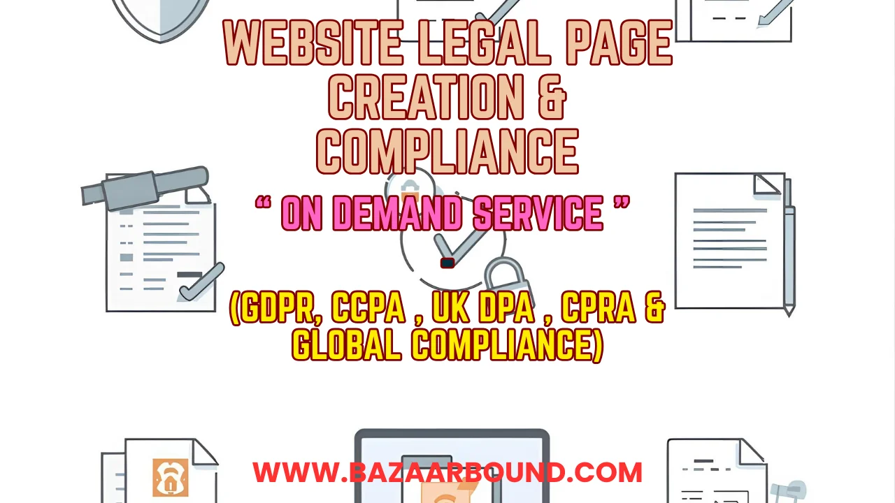 WEBSITE LEGAL PAGE CREATION & COMPLIANCE SERVICE -(GDPR, CCPA , UK DPA , CPRA & Global Compliance)