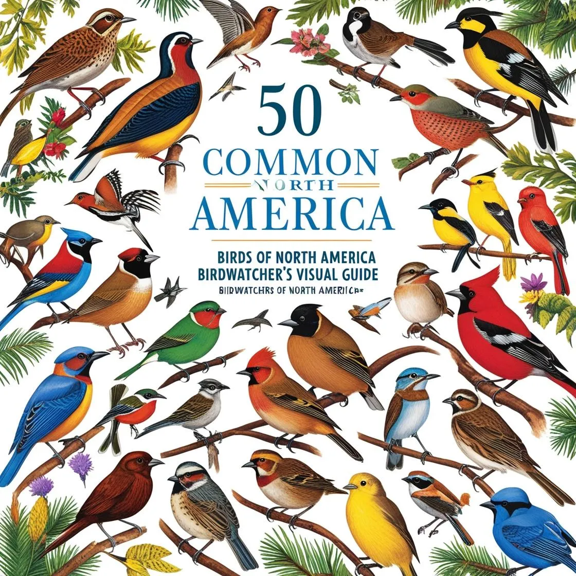 50 Common Birds of North America Birdwatcher's Visual Guide - Detailed Illustrated E-Book for Nature Enthusiasts and Educators 2025-2026
