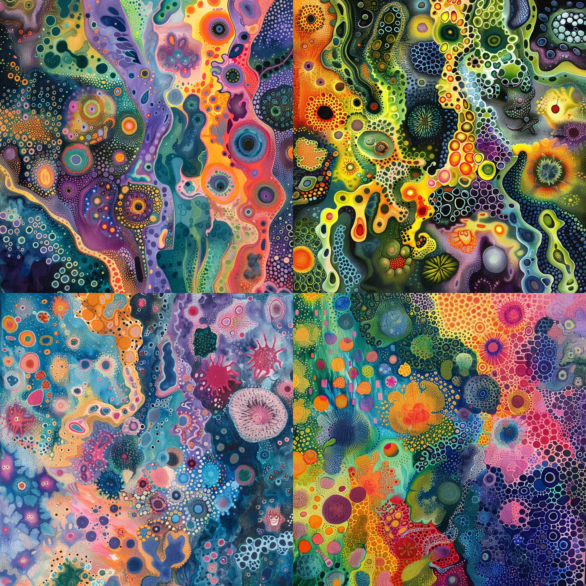 Abstract Bacterial Colonies - Vibrant Micro Art - Dynamic Abstract Microbial Art for Creative Visual Projects and Contemporary Decor 5