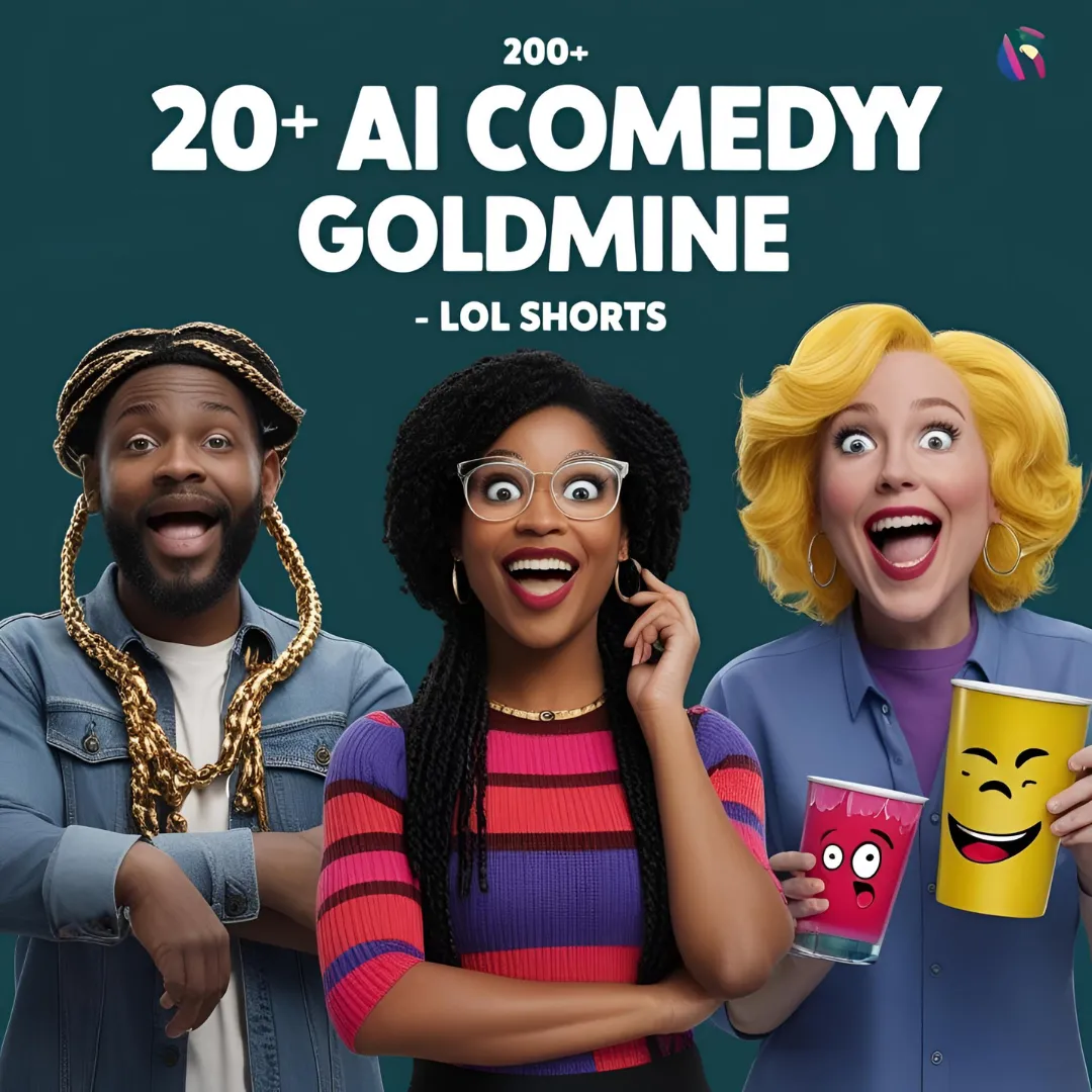 200+ AI Comedy Goldmine - LOL Shorts - AI-Powered Humorous Video Reels for Entertainment and Social Sharing