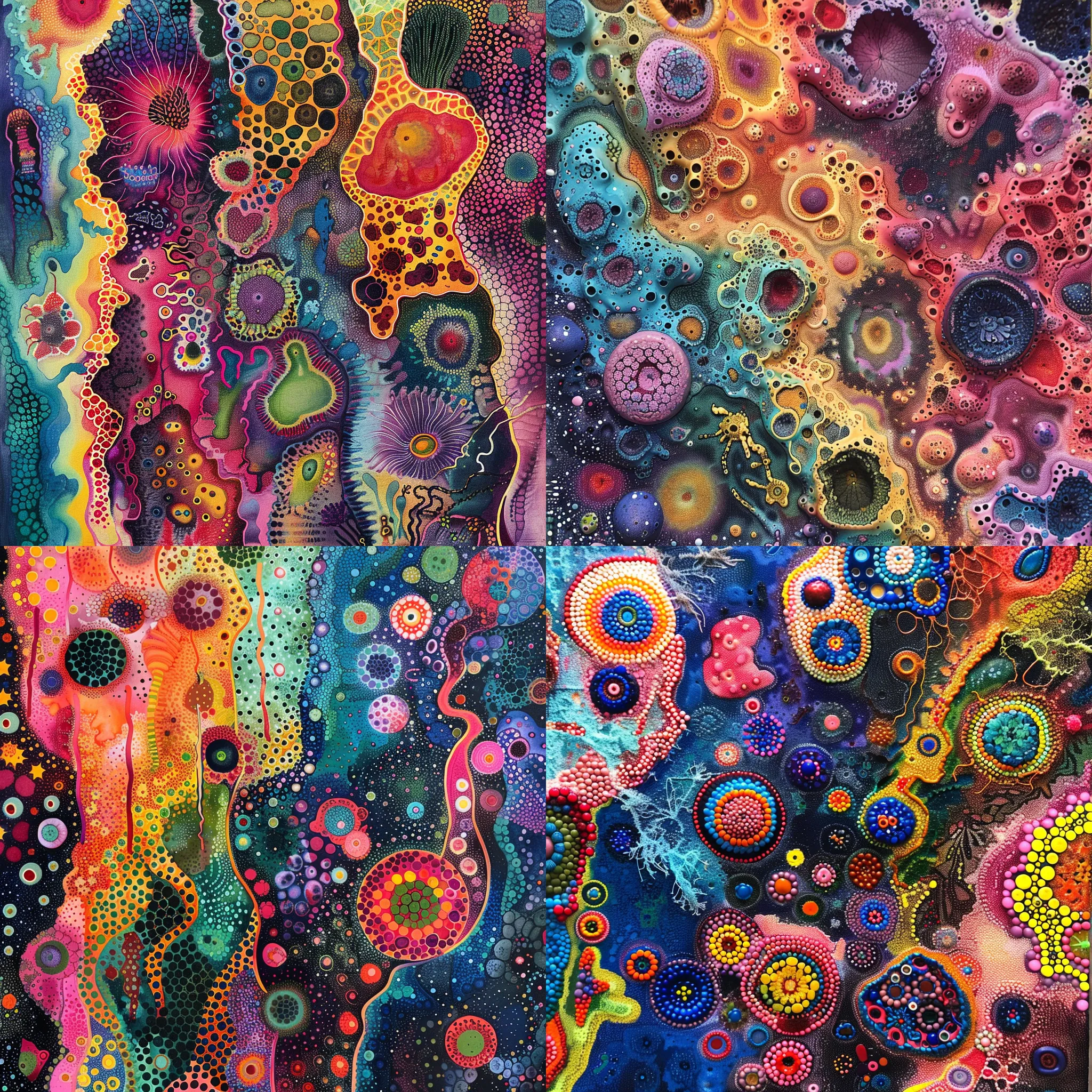 Abstract Bacterial Colonies - Vibrant Micro Art - Dynamic Abstract Microbial Art for Creative Visual Projects and Contemporary Decor 4