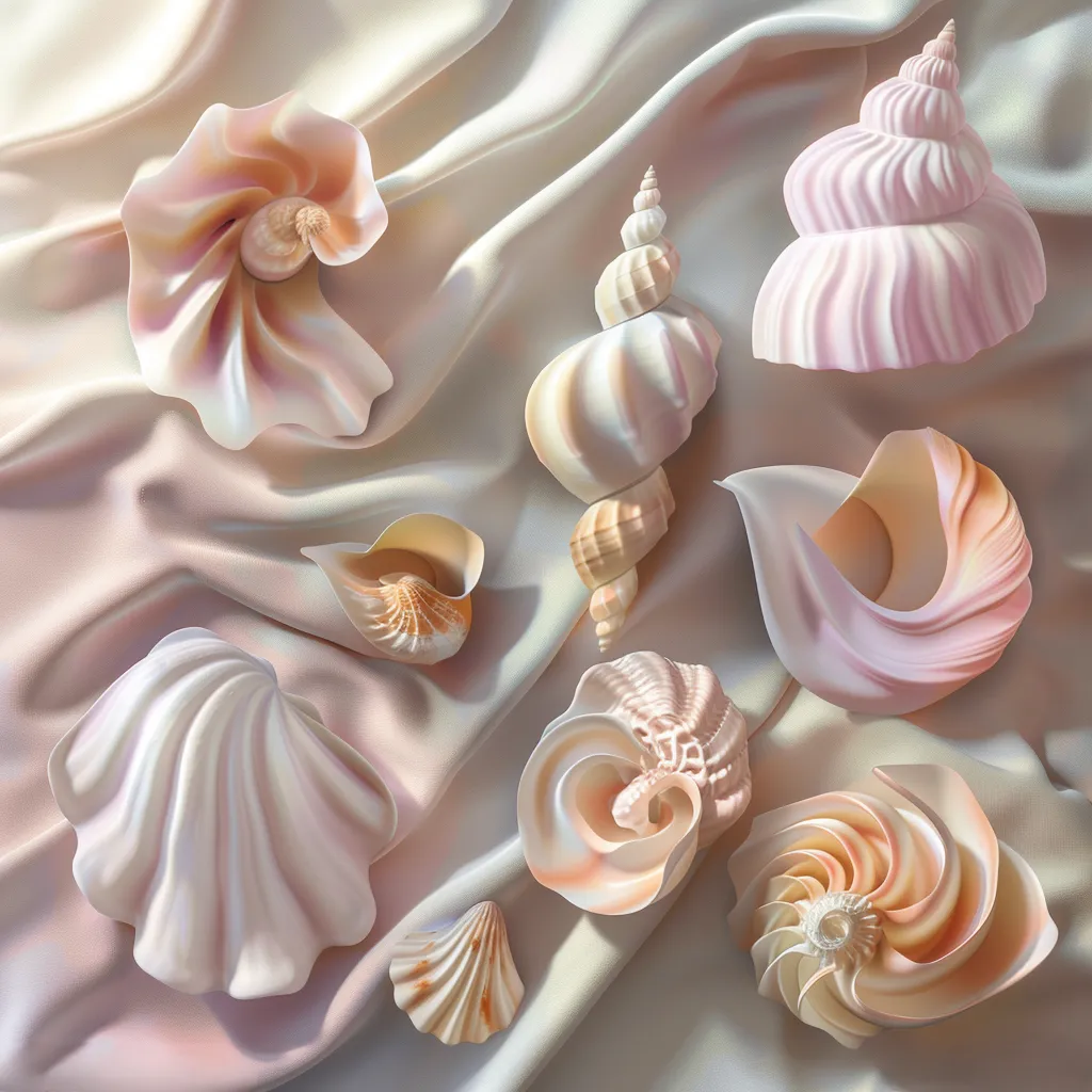 Abstract Seashells - Spiral Organic Curves - Serene Abstract Art for Creative Spaces and Visual Inspiration 6