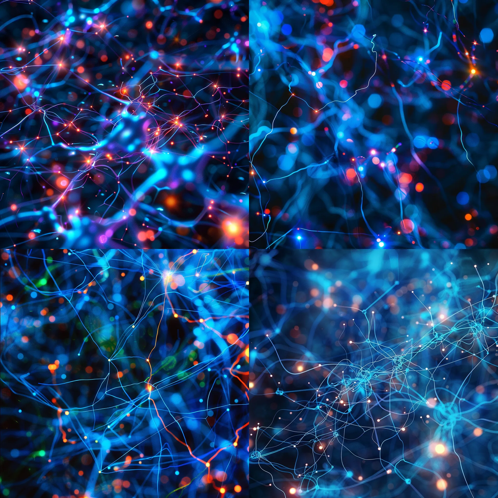 Abstract Neural Network Interconnected Nodes - Modern Abstract Art Inspired by Neural Connectivity for Creative Spaces and Digital Decor 3