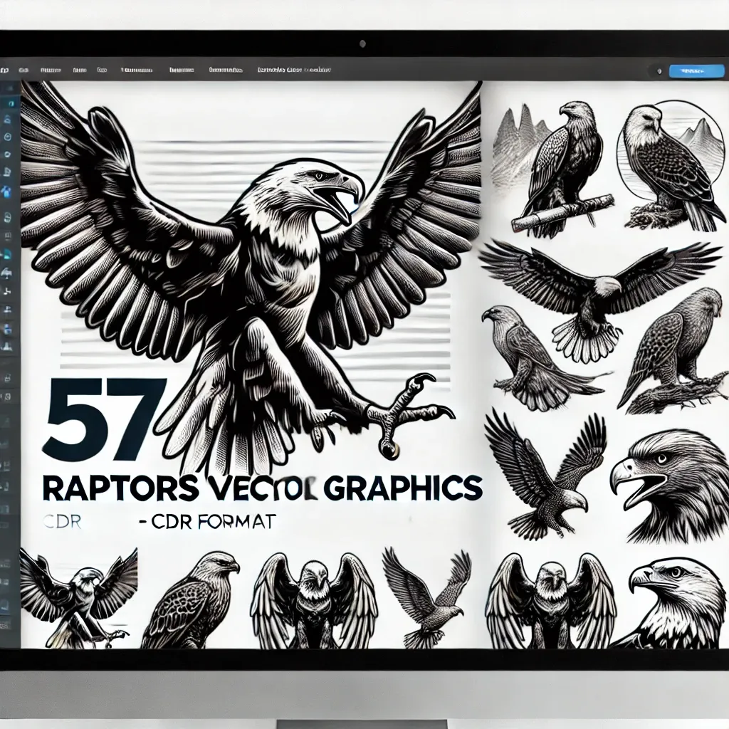 57 Raptors Vector Graphics - Dynamic Wildlife Illustrations for Designers and Creative Projects 3
