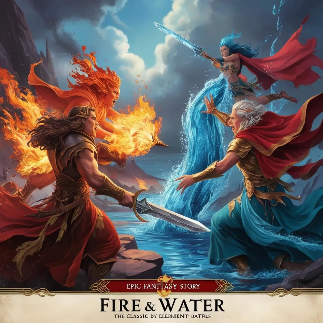 Fire & Water Elemental Fantasy Epic of Survival & Conflict - Immersive Action & Adventure E-Book for Thrill Seekers and Fantasy Lovers