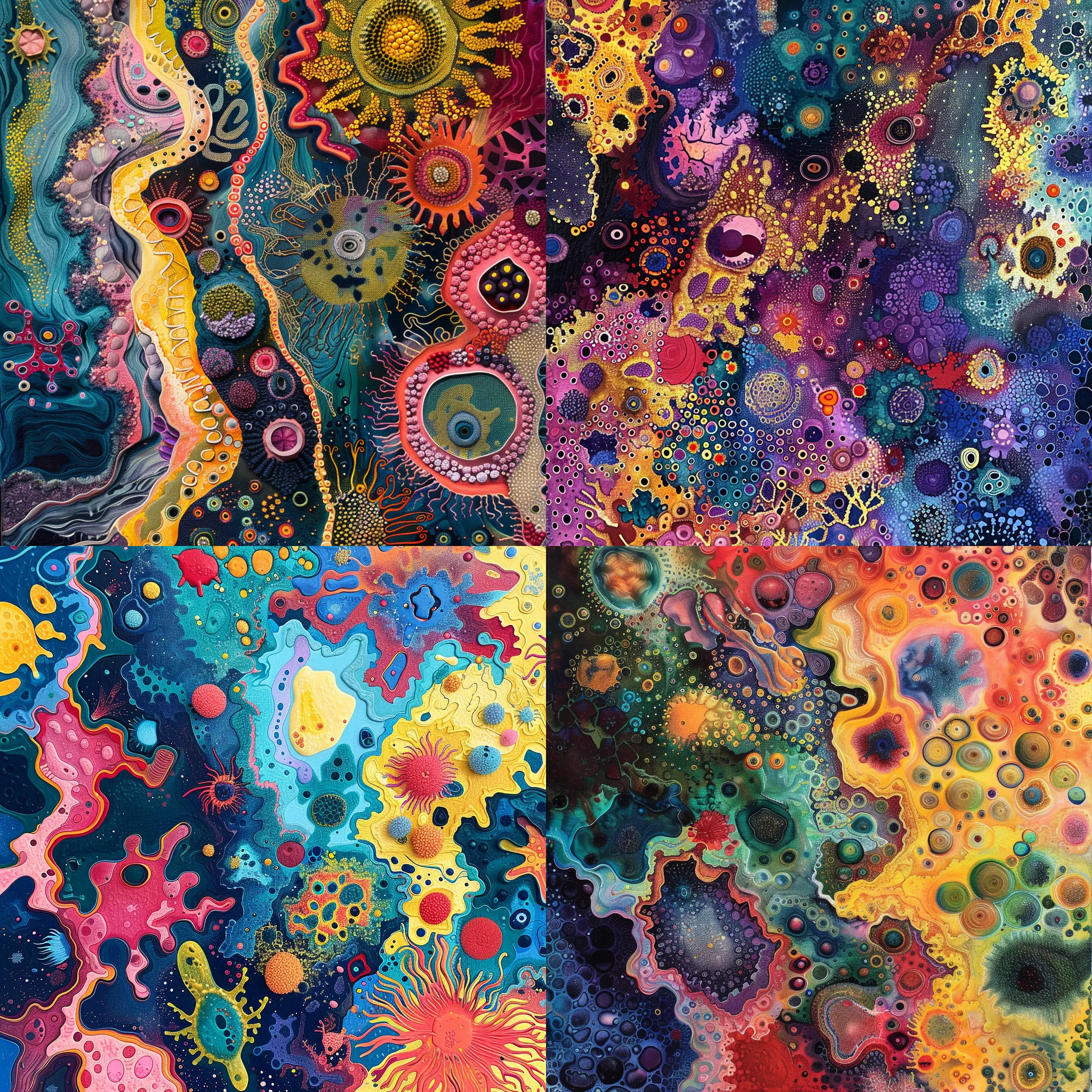 Abstract Bacterial Colonies - Vibrant Micro Art - Dynamic Abstract Microbial Art for Creative Visual Projects and Contemporary Decor 3