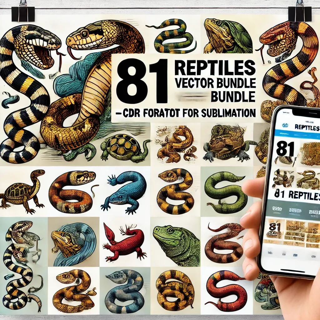 81 Reptiles Vector Bundle - Detailed Sublimation-Ready Animal Illustrations for Designers and Crafters 3
