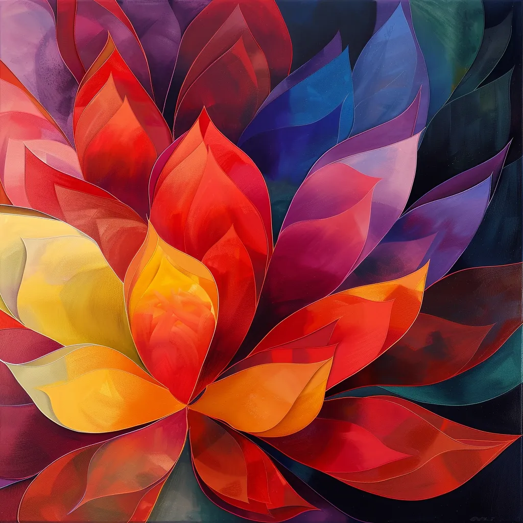 Abstract Flower Petals - Layered Organic Art - Contemporary Abstract Floral Design for Creative Projects and Modern Interiors