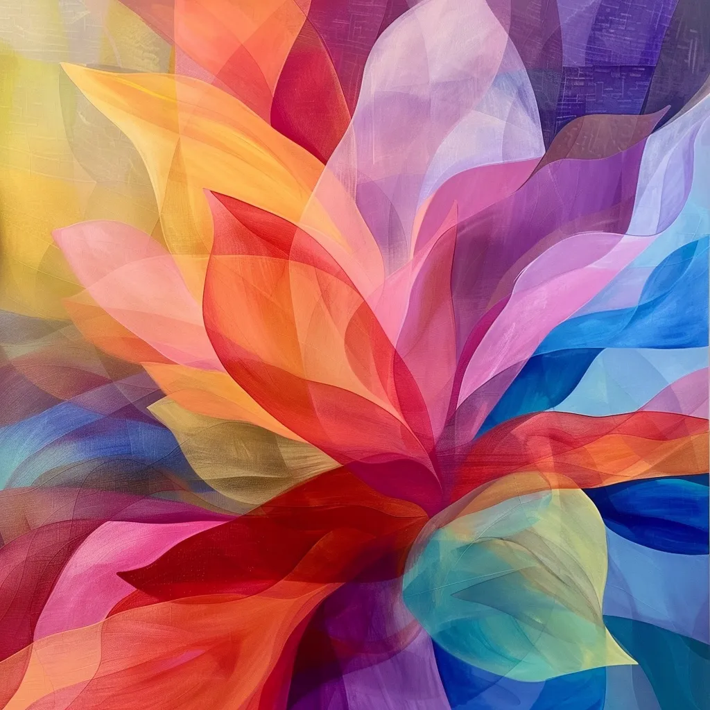 Abstract Flower Petals - Layered Organic Art - Contemporary Abstract Floral Design for Creative Projects and Modern Interiors 6