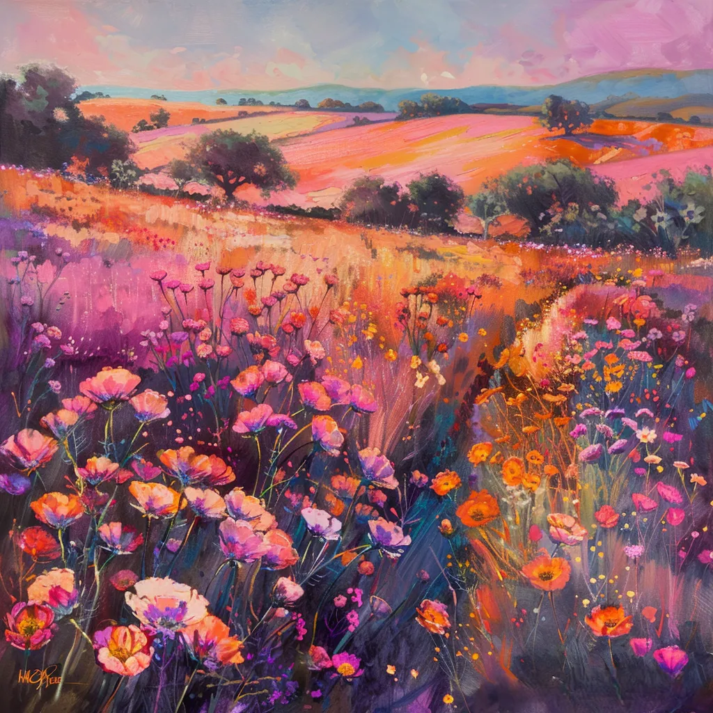 Vibrant Pink Orange Color Field - Bold Abstract Color Field Painting for Contemporary Art Lovers and Creative Spaces