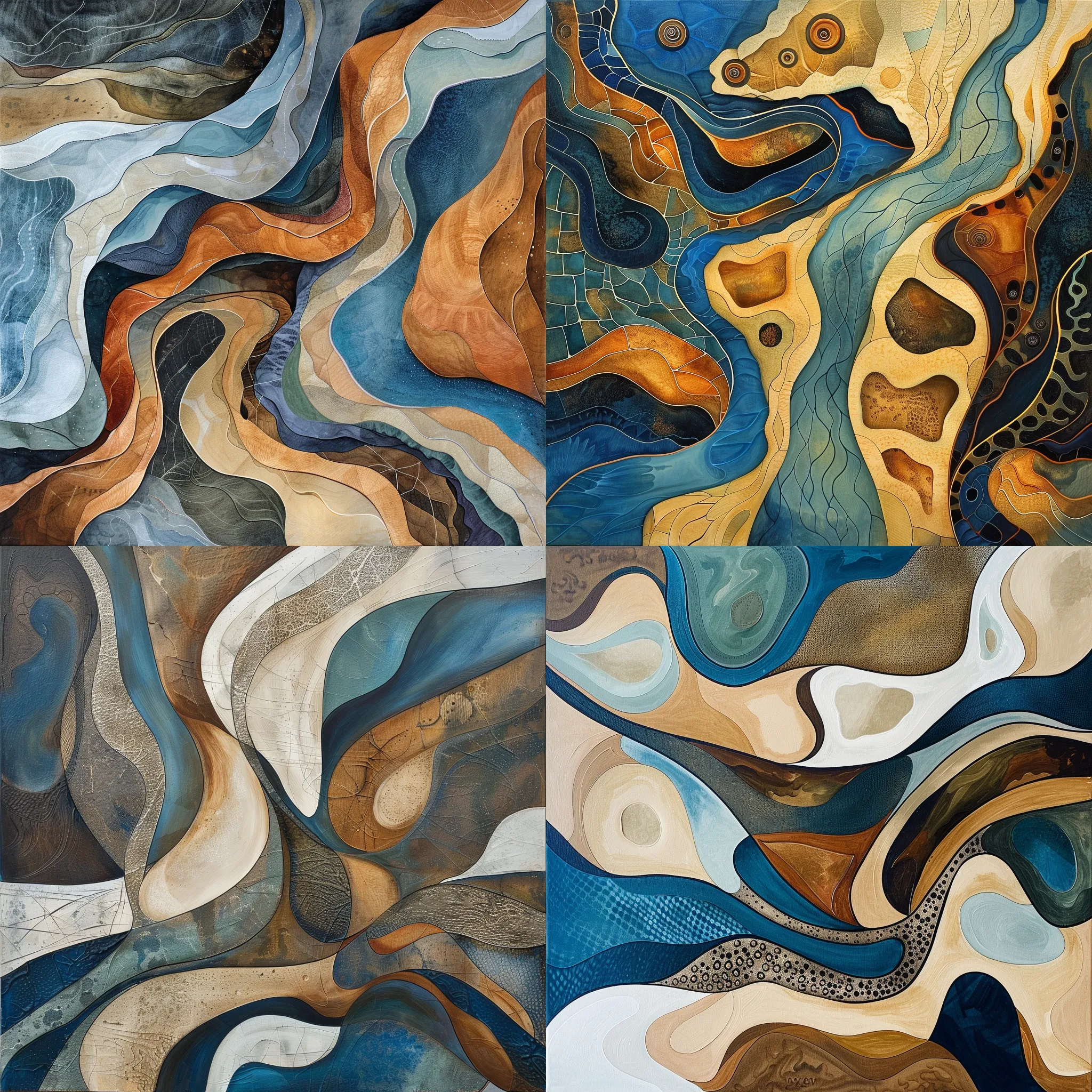 Abstract River Deltas - Flowing Organic Forms - Fluid Abstract Art for Contemporary Spaces and Creative Projects 6