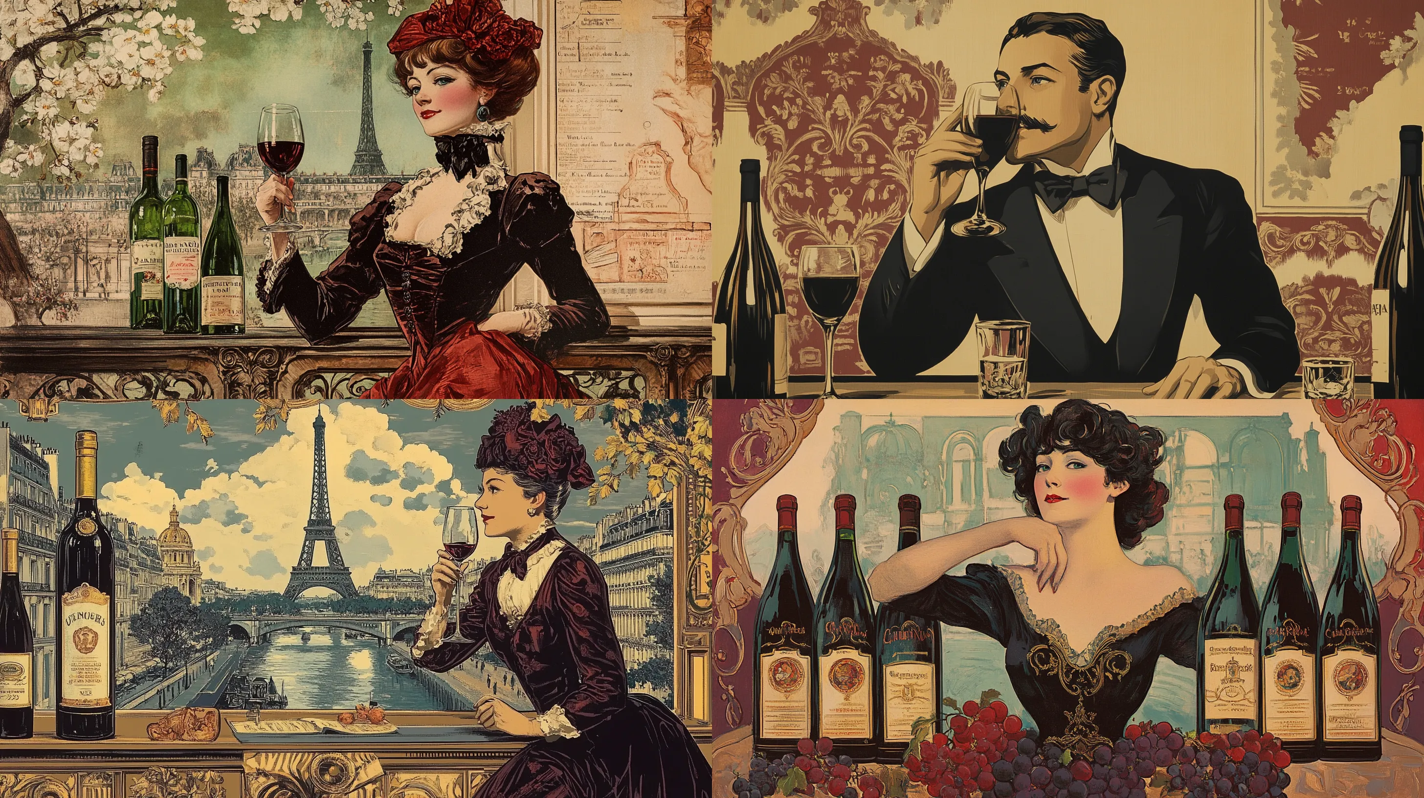 Wine Ad Wall Art - Vintage-Inspired Decorative Prints for Elegant Home and Business Spaces 2025-2026