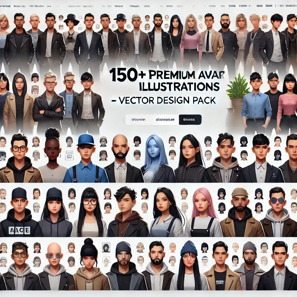 150+ Premium Avatar Illustrations - Vector Design Pack - Versatile Pixel-Style Avatars for Creators and Brands