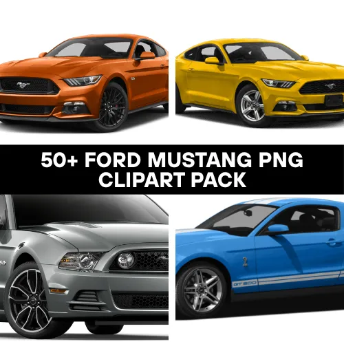 50+ Ford Mustang PNG Clipart Pack - Vibrant Automotive Travel Illustrations for Designers and Marketers 3