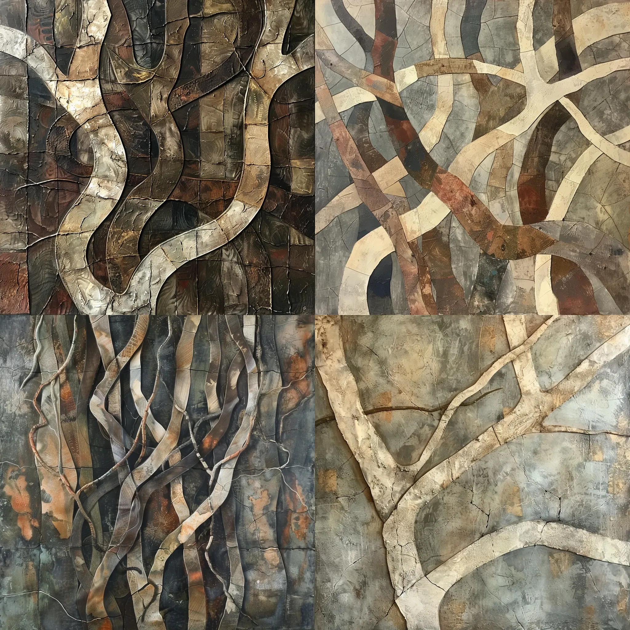 Abstract Tree Branches - Intertwining Muted Forms - Subtle Abstract Art for Creative Prints and Design Projects 4