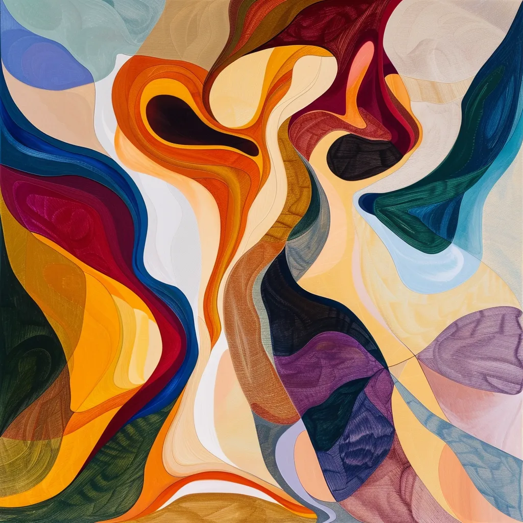 Abstract Human Anatomy - Fluid Line Art - Elegant Abstract Anatomy Illustrations for Creative and Educational Use