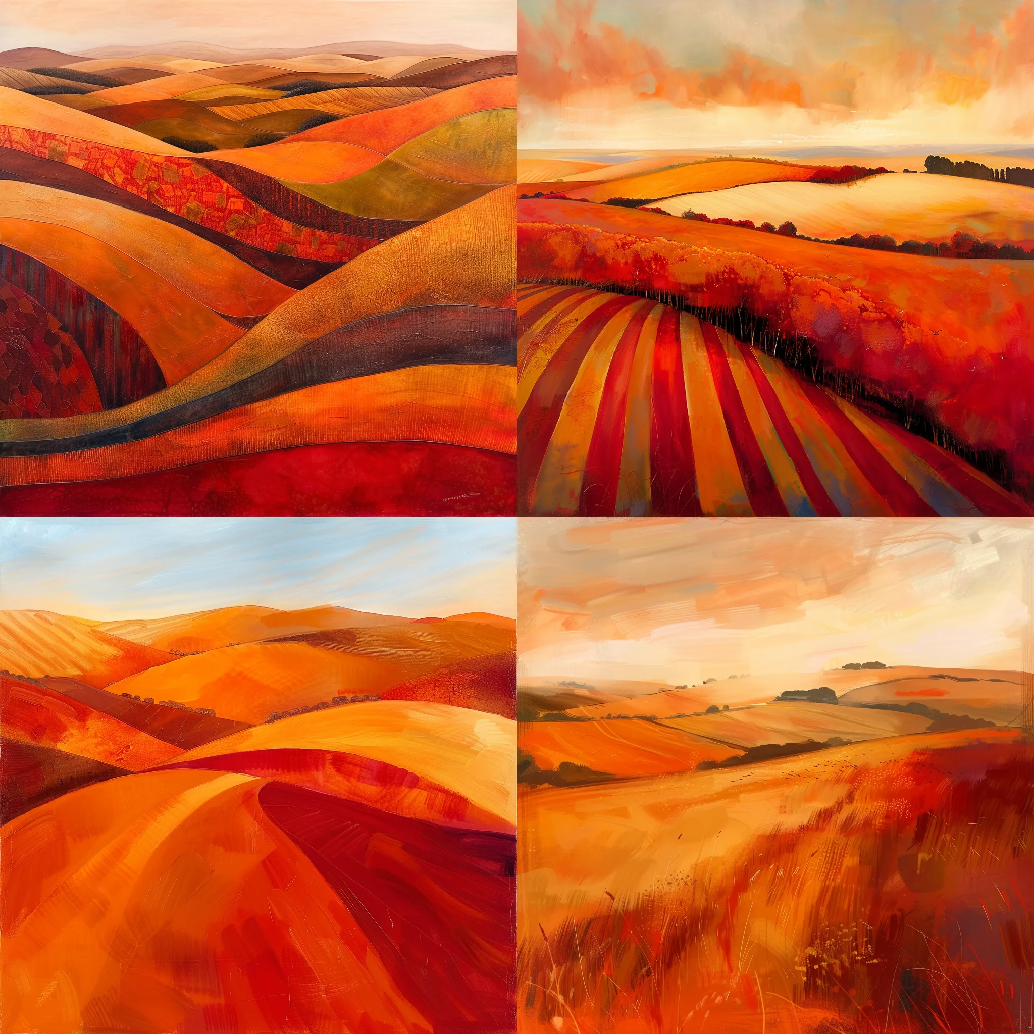 Warm Orange Red Color Field - Vibrant Abstract Color Field Painting for Contemporary Art Enthusiasts